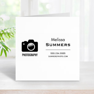 Camera Photography - Photographer Contact Info Rubber Stamp