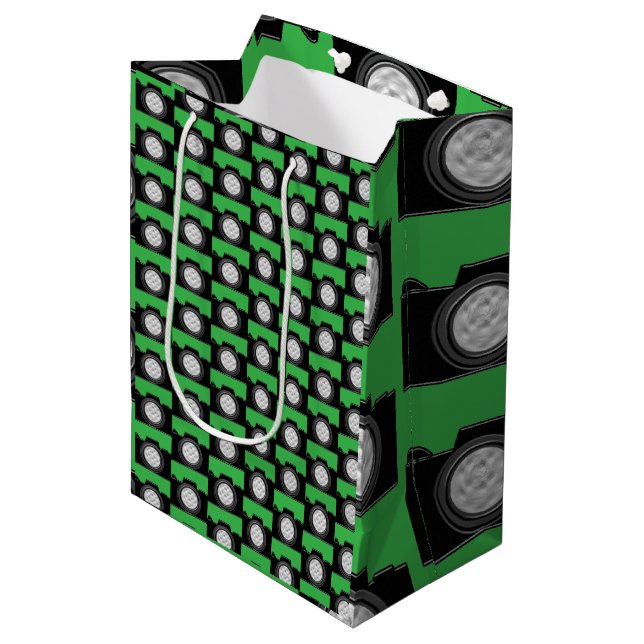Camera Photography Theme Green Medium Gift Bag (Front Angled)