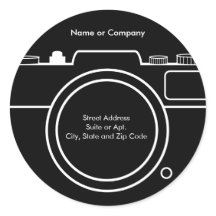 Camera Return Address Label - Black & White