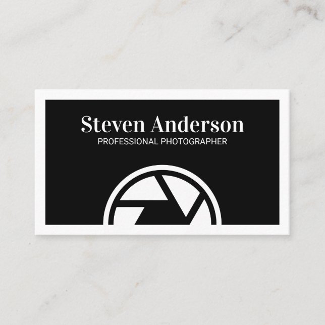 Camera Shutter Icon Business Card (Front)