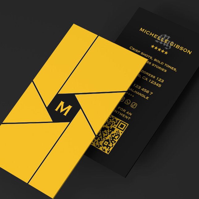 Camera Shutter Lens Yellow Cinematographer Business Card (Creator Uploaded)
