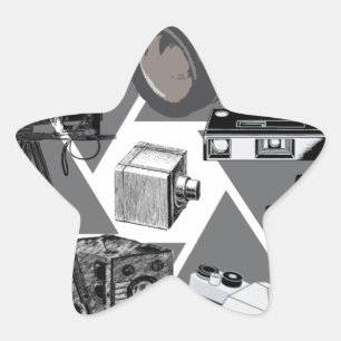 Camera Time Collage Star Sticker