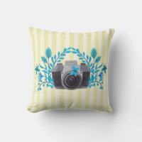 Camera With Azure Blue Leaves And Butterflies