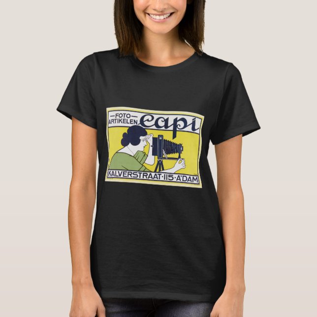 Camera Woman, Photographer, Van Caspel T-Shirt (Front)