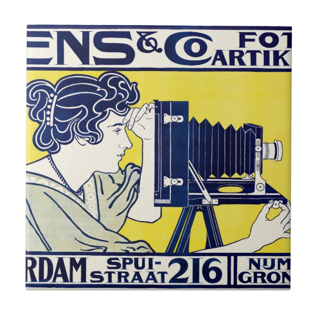 Camera Woman, Photographer, Van Caspel Tile (Front)