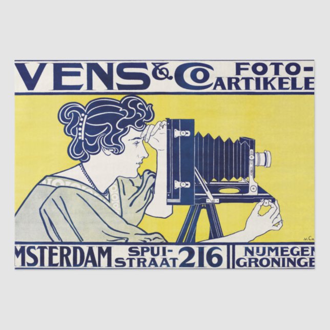 Camera Woman, Photographer, Van Caspel Tissue Paper (Front)