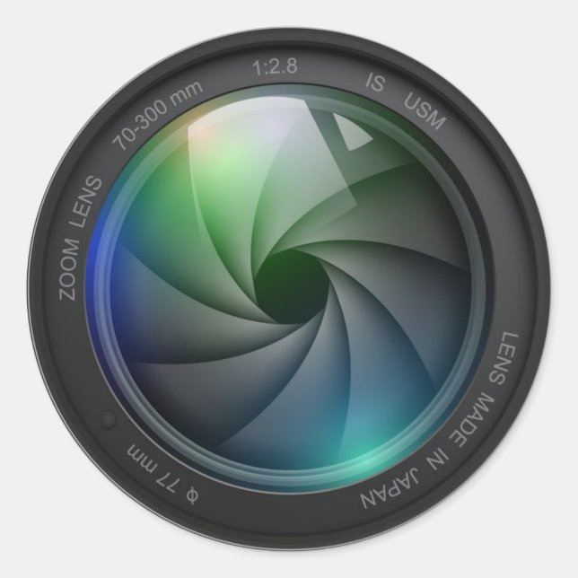 Camera Zoom Lens Design Classic Round Sticker (Front)