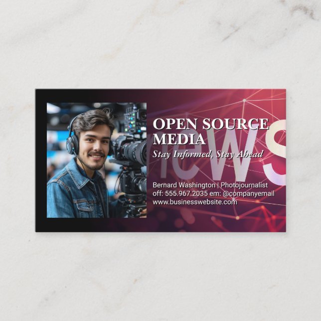 Cameraman on Studio Set Business Card (Front)