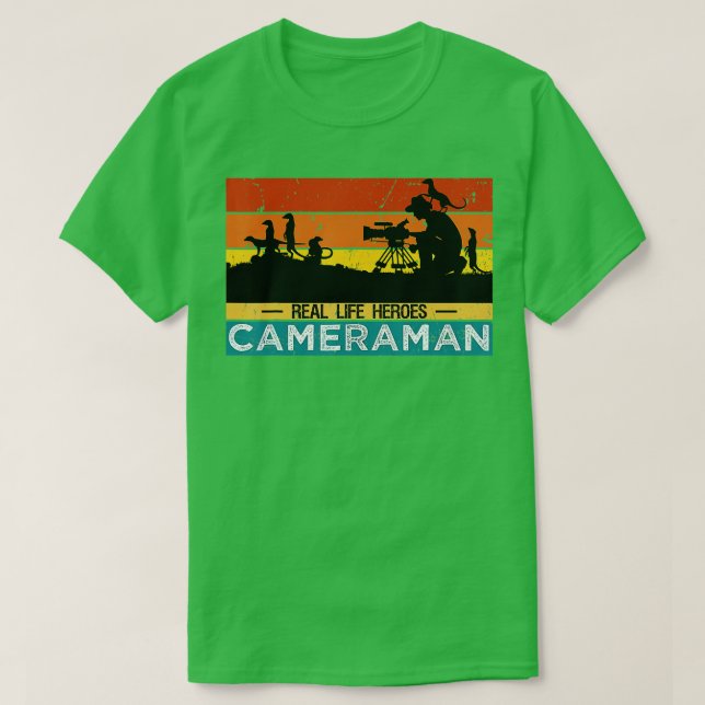 Cameraman Wildlife Videographer Gifts Funny Retro  T-Shirt (Design Front)