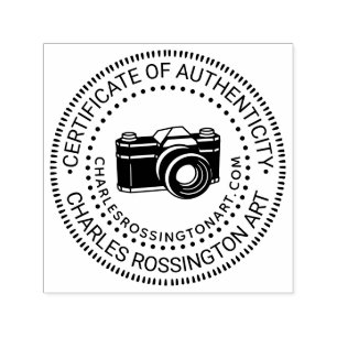 Camera's #6 “Certificate of Authenticity” Name URL Self-inking Stamp