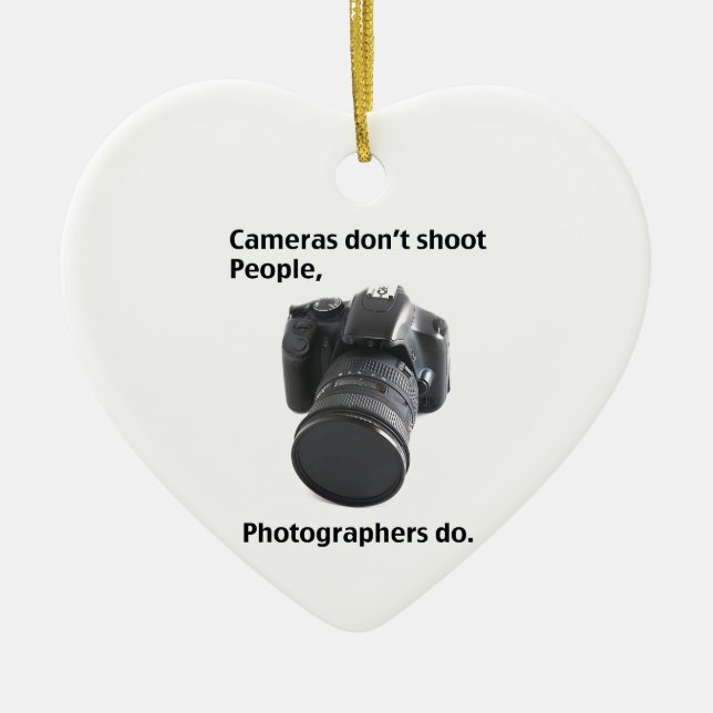Cameras don't shoot people ceramic tree decoration (Front)