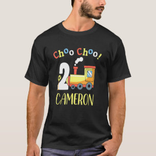 Cameron Choo Choo Two Train 2nd Birthday Turning 2 T-Shirt