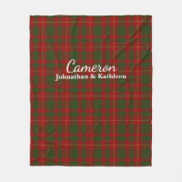 Cameron Clan Tartan Plaid Fleece Blanket