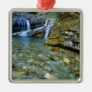 Cameron Falls in Waterton Lakes National Park in Metal Tree Decoration