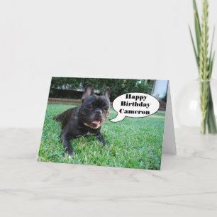 Cameron Happy Birthday French Bulldog Card