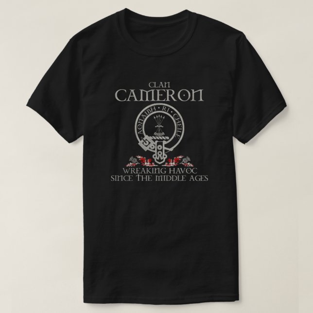 Cameron Hose Clan crest Scottish surname tartan Th T-Shirt (Design Front)