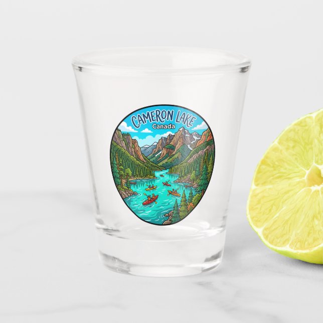 Cameron Lake Canada Shot Glass (Front)