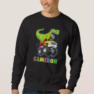 Cameron Personalised Dinosaur On A Monster Truck K Sweatshirt