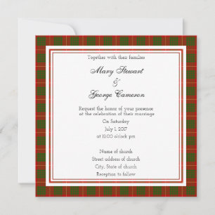 Cameron Scottish Wedding Square Invitation
