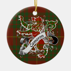 Cameron Tartan Lion Ceramic Tree Decoration