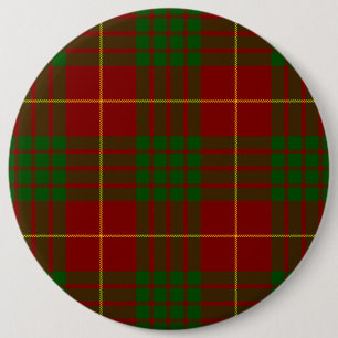 Cameron tartan red green plaid 6 cm round badge