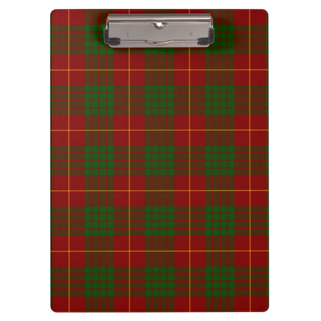 Cameron tartan red green plaid clipboard (Front)