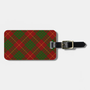 Cameron tartan red green plaid luggage tag
