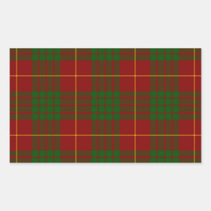 Cameron tartan red green plaid rectangular sticker