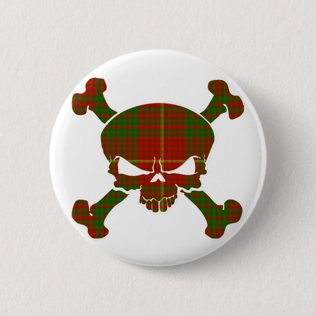 Cameron Tartan Skull No Banner Button (Front)