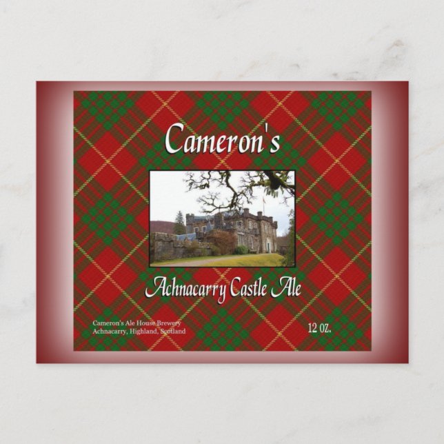 Cameron's Achnacarry Castle Ale Postcard (Front)