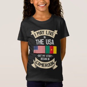 Cameroon American Flag USA Cameroonian Roots Gifts T-Shirt