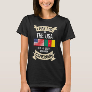 Cameroon American Flag USA Cameroonian Roots Gifts T-Shirt