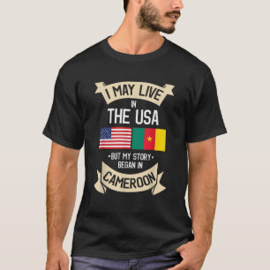 Cameroon American Flag USA Cameroonian Roots Gifts T-Shirt