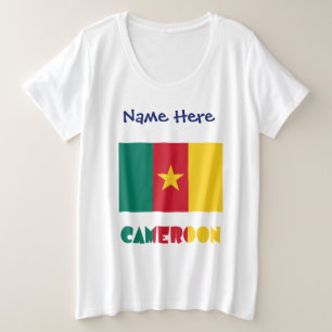 Cameroon and Cameroonian Flag Personalised Plus Size T-Shirt