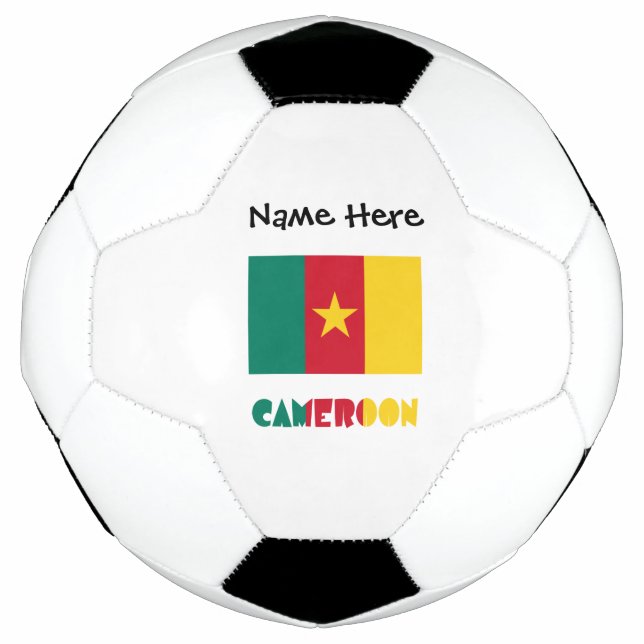 Cameroon and Cameroonian Flag Personalised  Soccer Ball (Front)