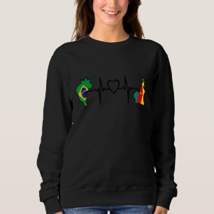 Cameroon Brazil Flag Cameroonian Brazilian Heartbe Sweatshirt