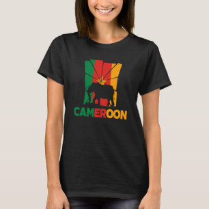 Cameroon Cameroonian Cameroon Flag Elephant Silhou T-Shirt
