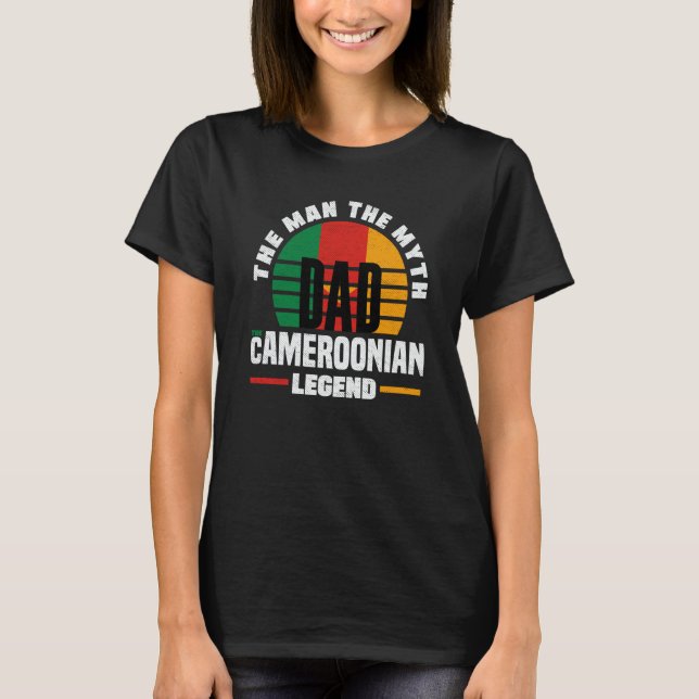 Cameroon Cameroonian Cameroon Flag Fathers Day T-Shirt (Front)