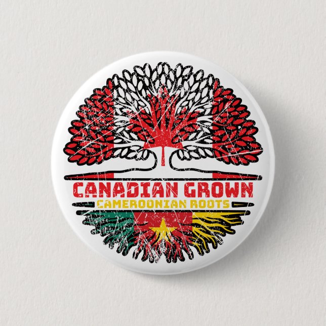 Cameroon Cameroonian Canadian Canada Tree Roots 6 Cm Round Badge (Front)