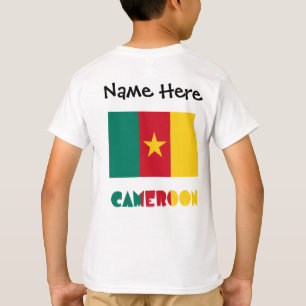 Cameroon Cameroonian Flag Black Personalisation T-Shirt