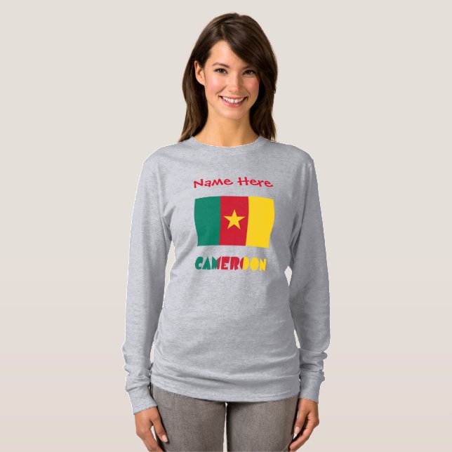 Cameroon Cameroonian Flag Red Personalised T-Shirt (Front Full)