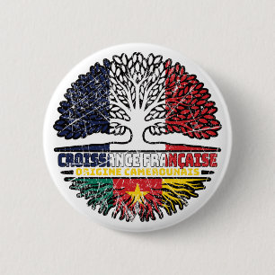Cameroon Cameroonian French France Tree Roots Flag 6 Cm Round Badge