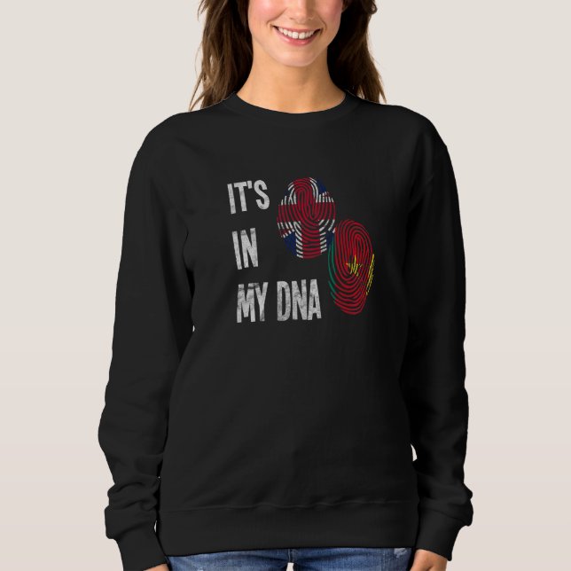 Cameroon Cameroonian Uk England Flag Hand Mixed Dn Sweatshirt (Front)