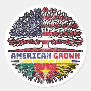 Cameroon Cameroonian US American USA United States Classic Round Sticker