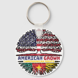 Cameroon Cameroonian US American USA United States Key Ring