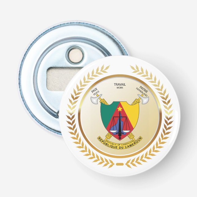 Cameroon Coat of Arms Bottle Opener (Front)