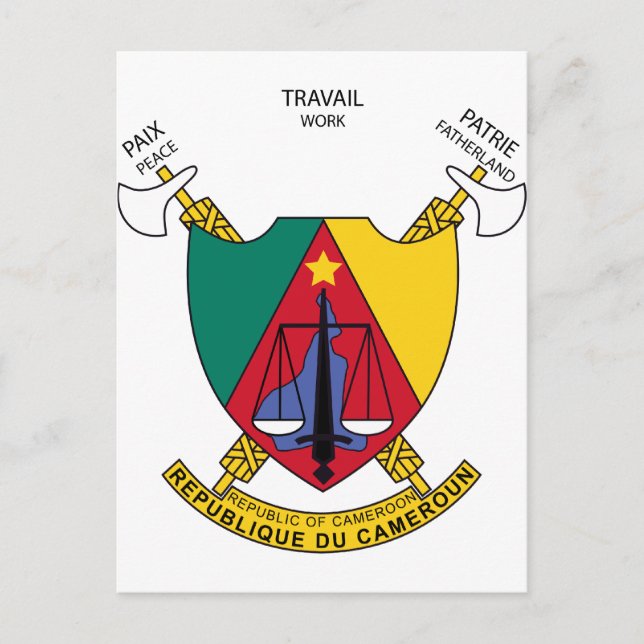 Cameroon Coat of arms CM Postcard (Front)