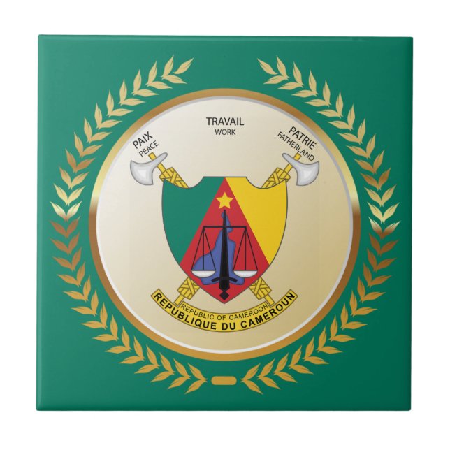 Cameroon Coat of Arms Tile (Front)
