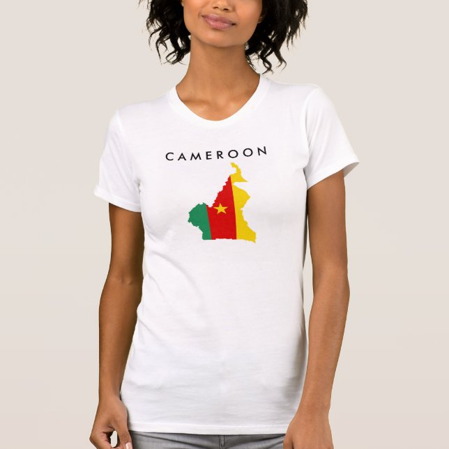 cameroon country flag map shape silhouette symbol T-Shirt (Front)