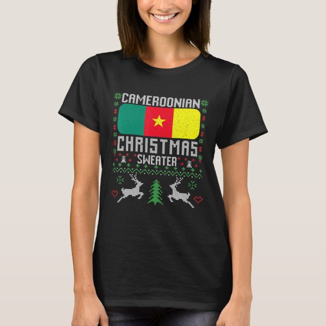 Cameroon Flag Cameroonian Christmas Sweater (Front)